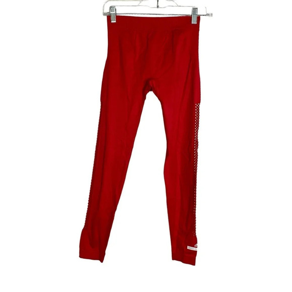ADIDAS x Stella McCartney Essentials Seamless Mesh Tight Bright Red Size Small - Picture 4 of 11